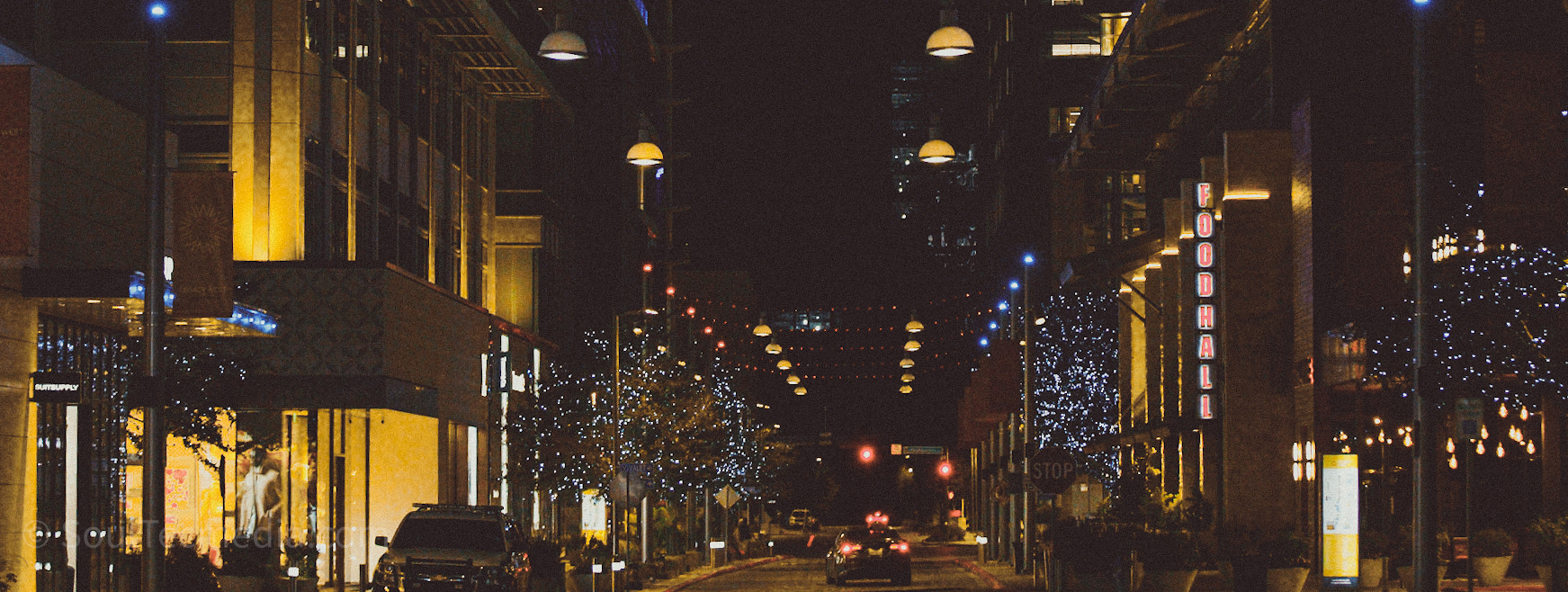 Food Hall street at night