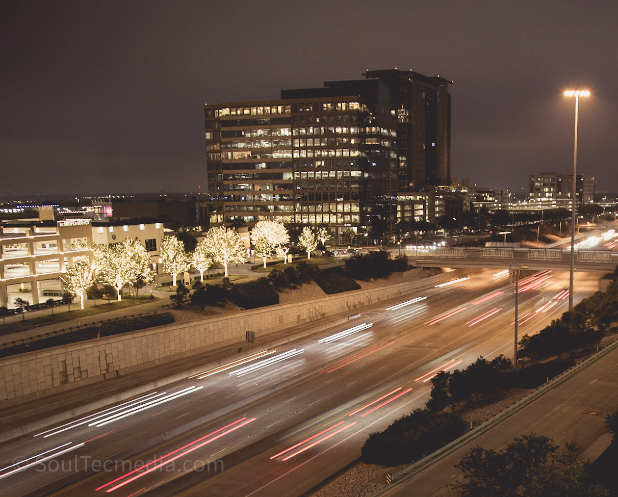 Highway light trails
